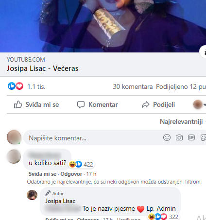 Urnebesni Komentar Ispod Objave Josipe Lisac Je Hit Ljudi Pisu Ovo Je Za Meme Index Hr