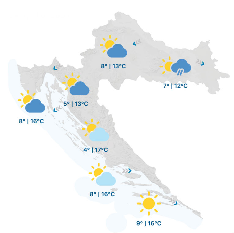 Sljedeći tjedan stižu kiša, snijeg u nizinama i minusi pa novo zatopljenje