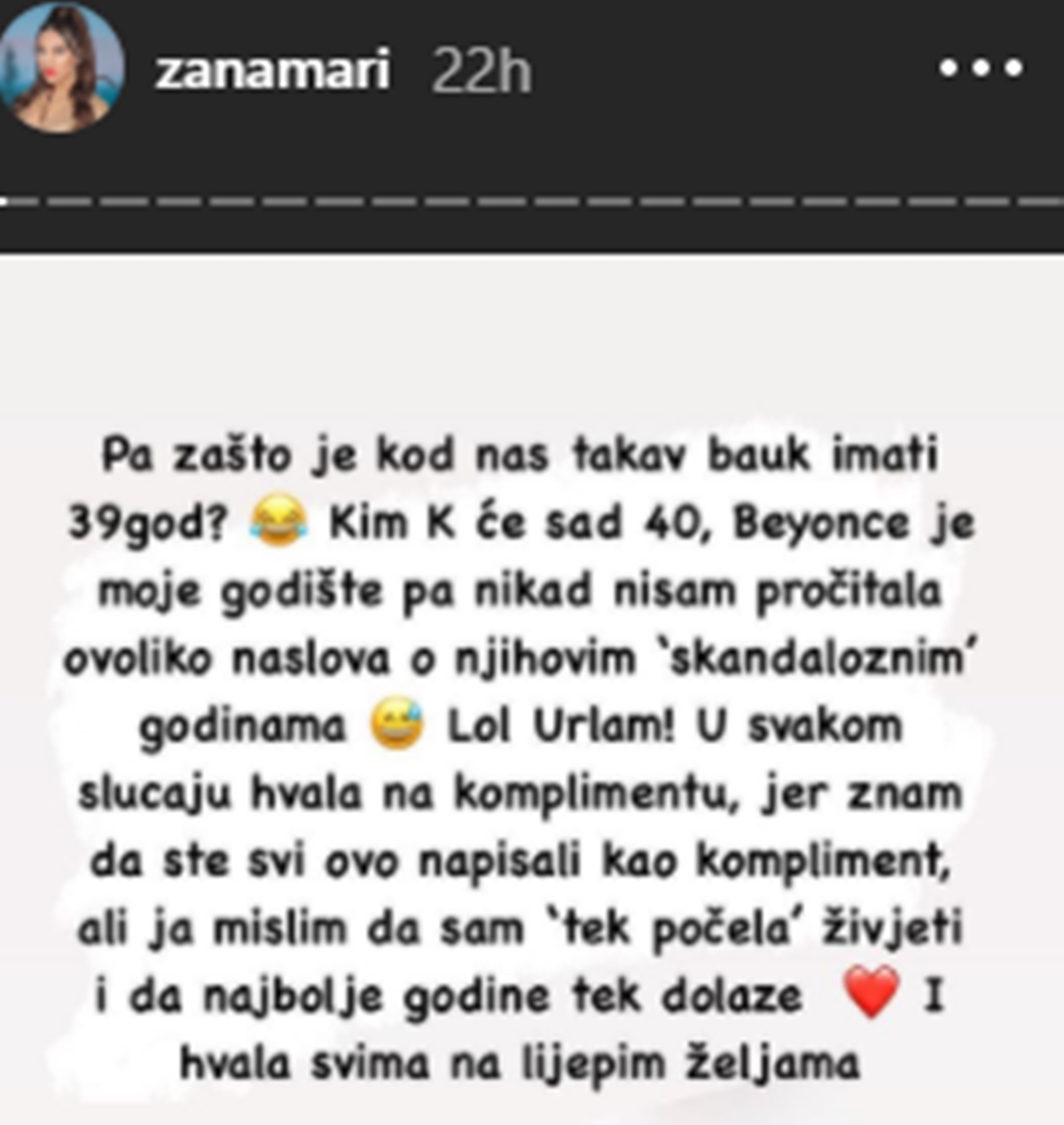 Žanamari: Zašto je kod nas toliki bauk imati 39 godina, pa Beyonce je moje godište 76add2cf-fa32-4246-9c05-af8dc8147280