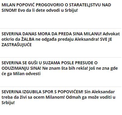 Srpski mediji slave, te se raspisali o presudi: "Milan brutalno ponizio Severinu"