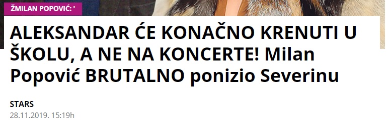 Srpski mediji slave, te se raspisali o presudi: "Milan brutalno ponizio Severinu"